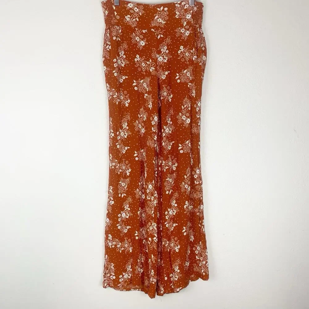 Three Dots Pants Womens‎ Small Wide-Leg Pull-on Palazzo Boho Hippie Festival S